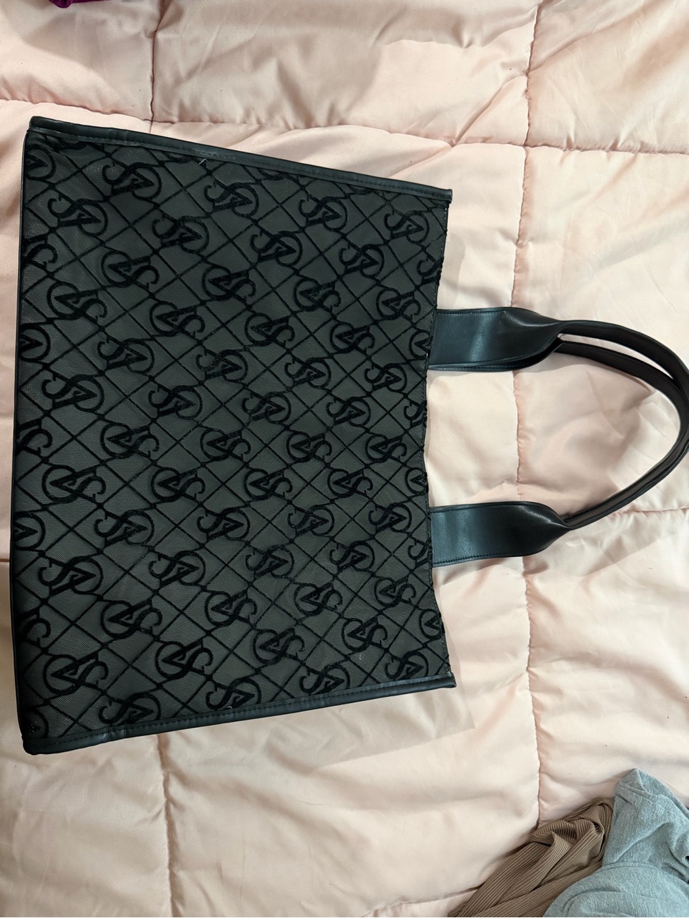 Victoria's Secret Black Monogram Tote